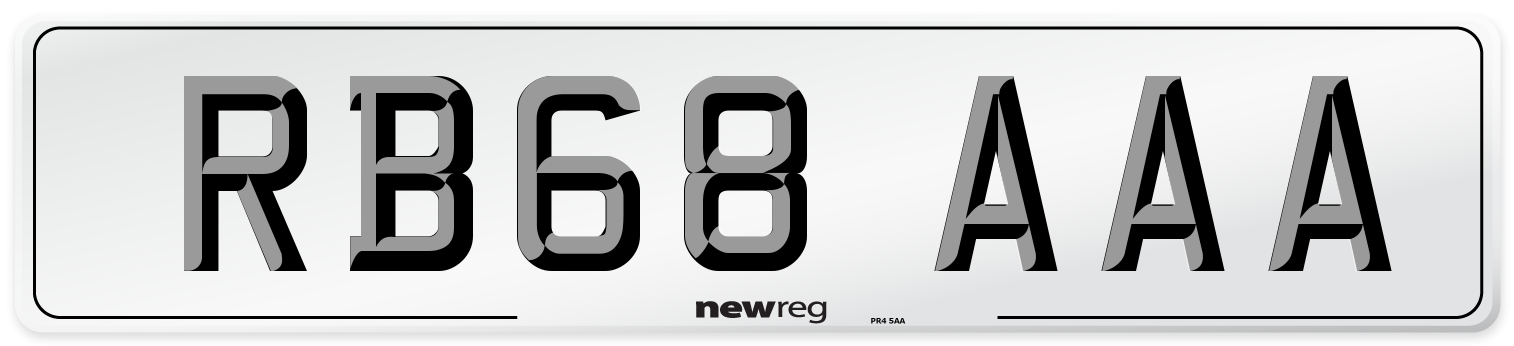 RB68 AAA Number Plate from New Reg